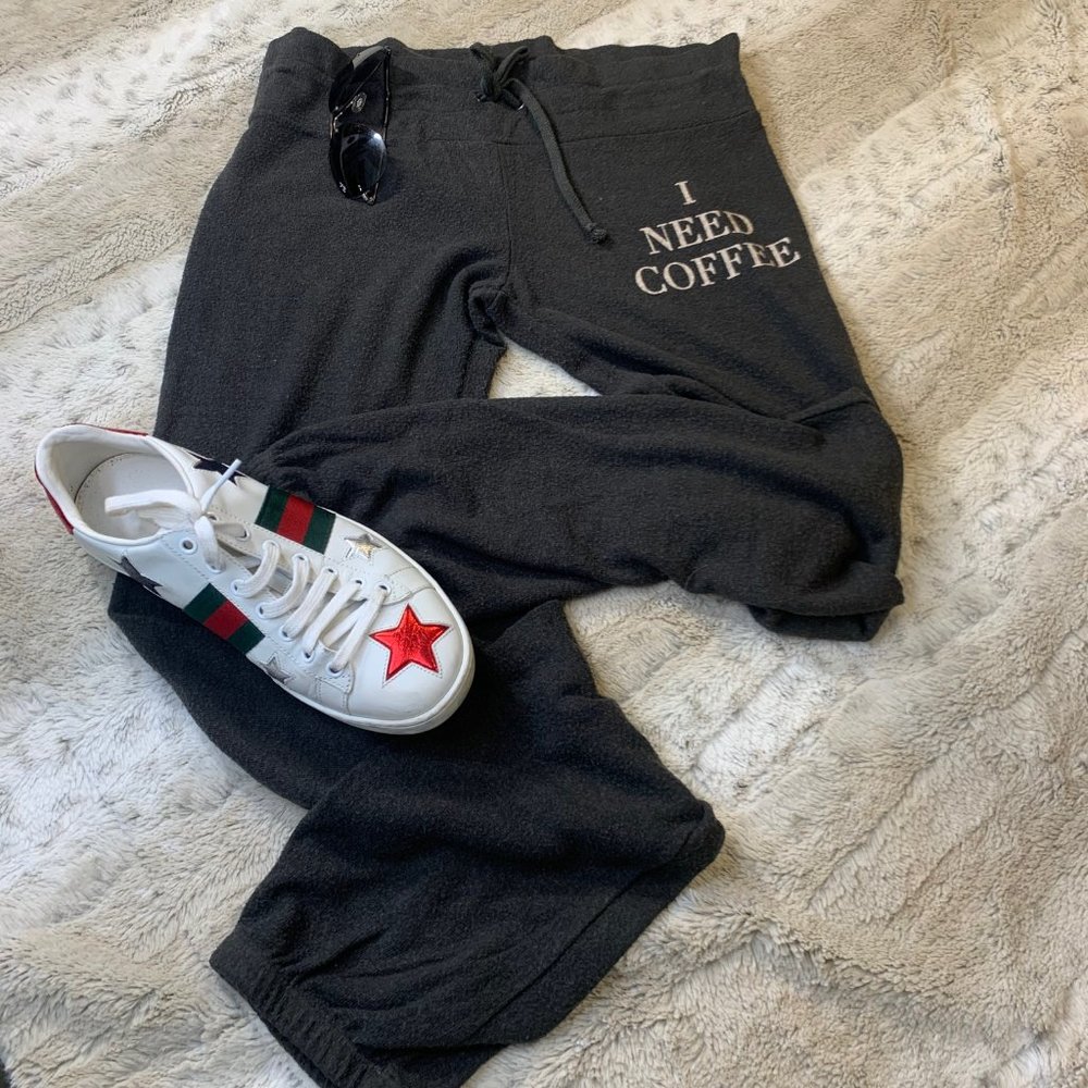 Wildfox charcoal graphic print sweatpant. M